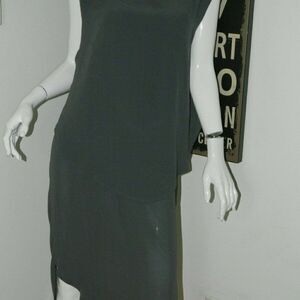 OAK‎ NYC Dress Gray Open Back Layered  Size 1